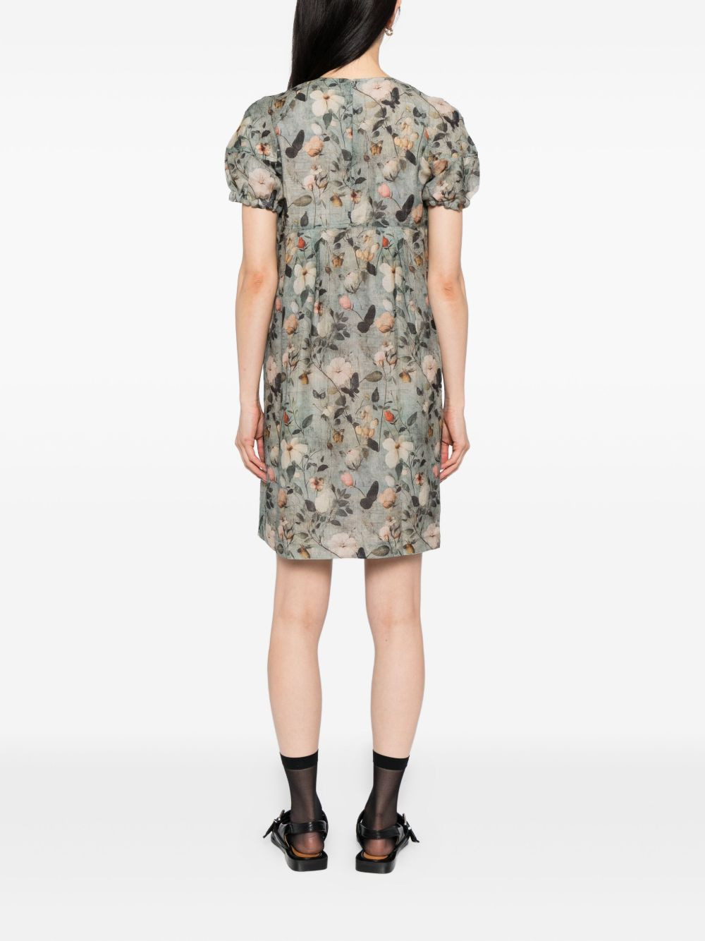 floral-print babydoll dress - 4