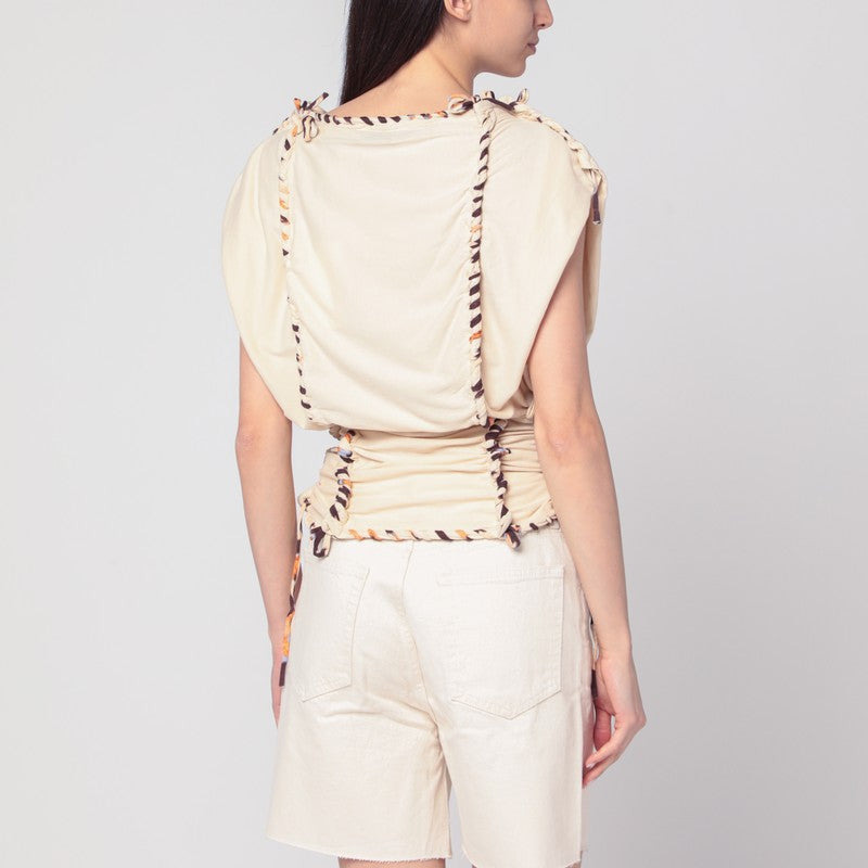 Isabel Marant Top Zohra Écru In Cotton Women - 2