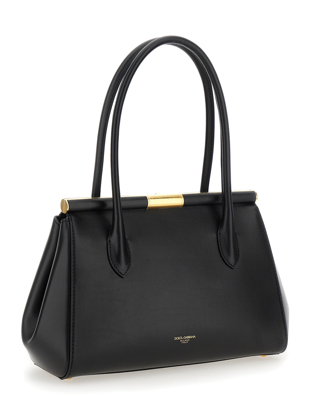 Dolce & Gabbana Women 'Marlene Medium' Black Handbag With With Logo Embossed On The Back In Leather  - 3