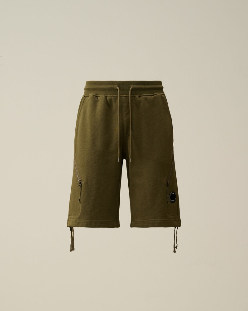 Diagonal Raised Fleece Zipped Pocket Shorts 1