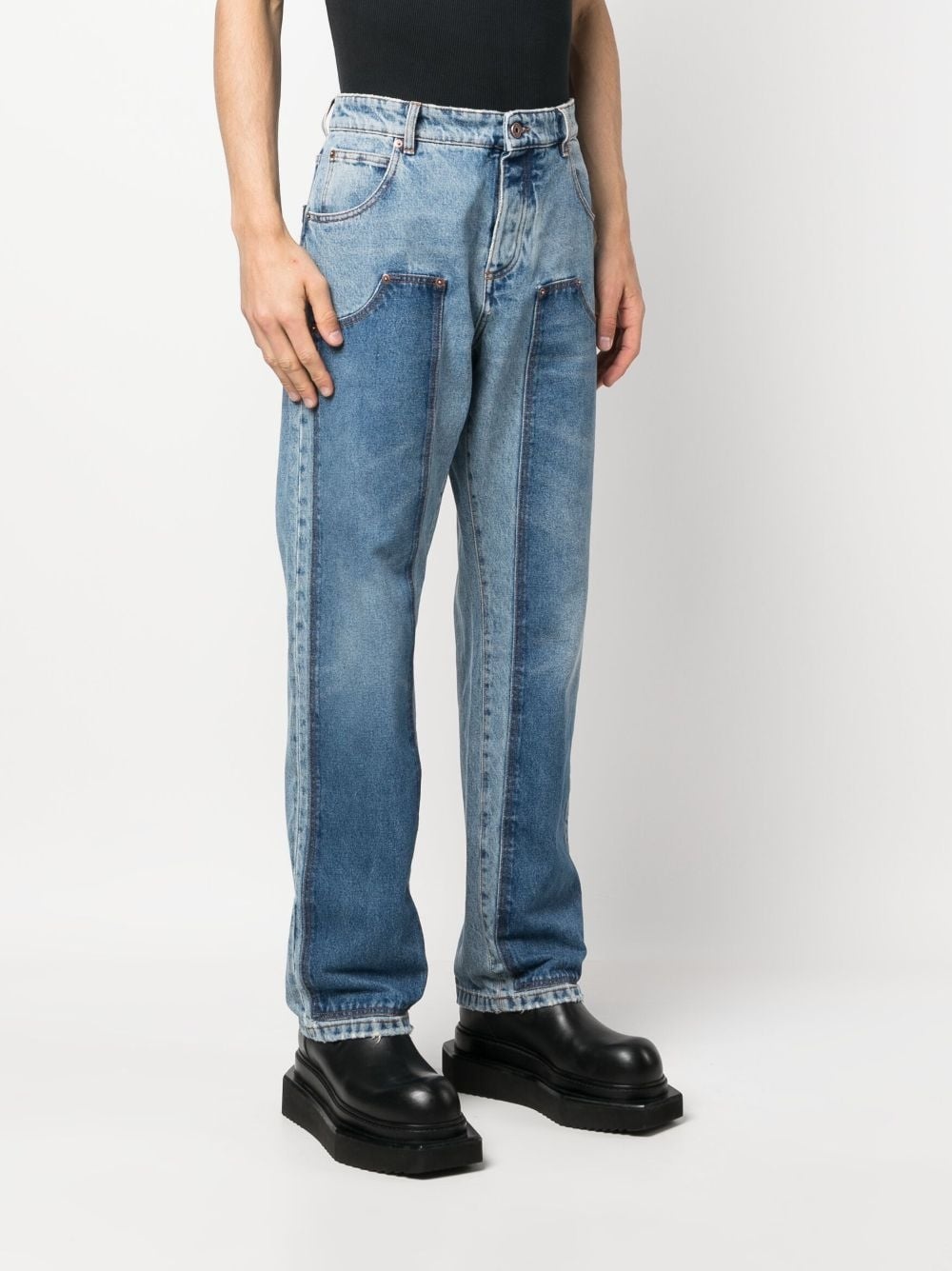 hybrid panelled straight-leg jeans - 3