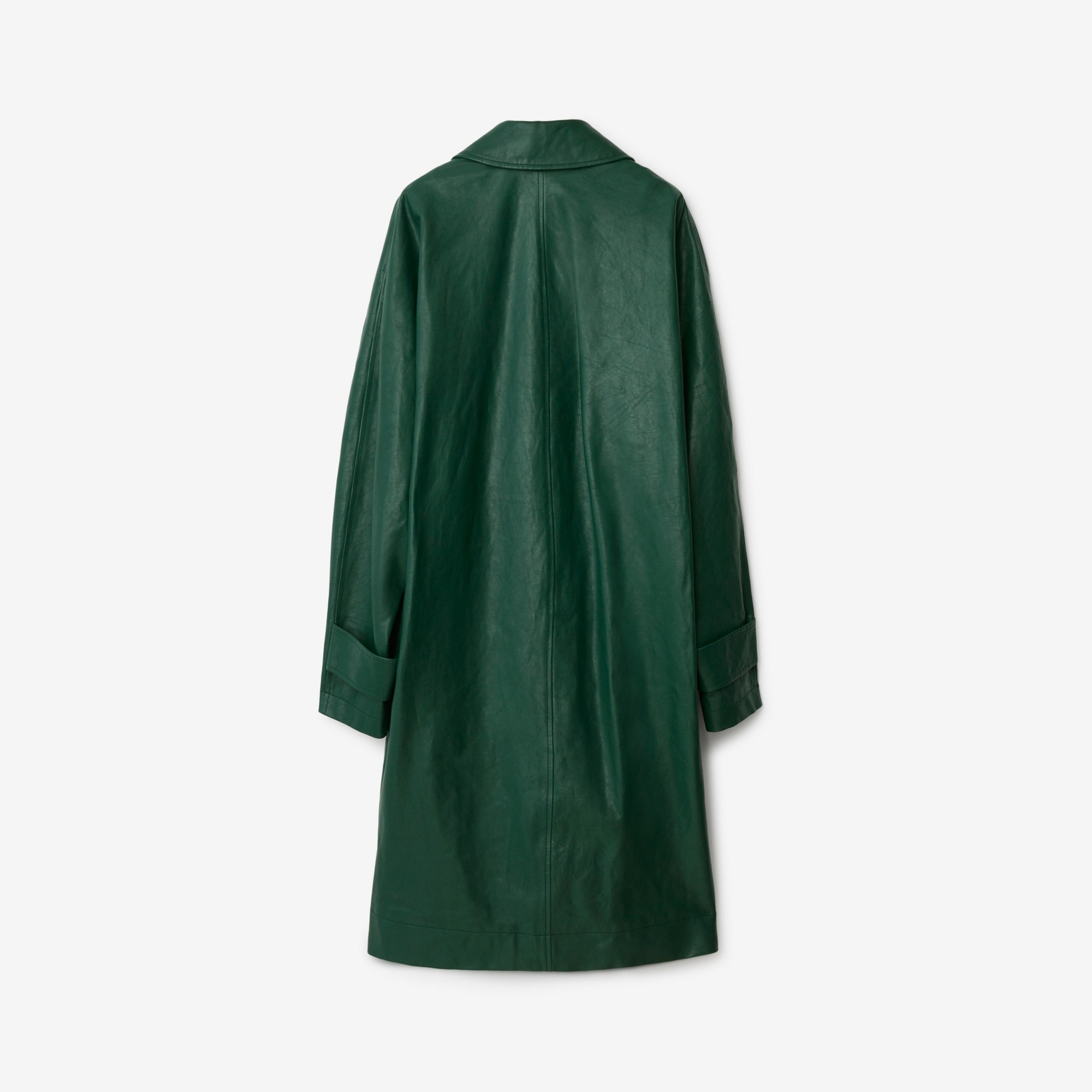Long Leather Car Coat - 5