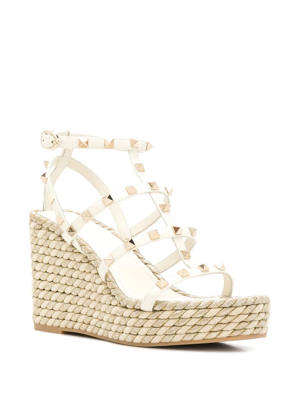 Rockstud rope wedge sandals - 2