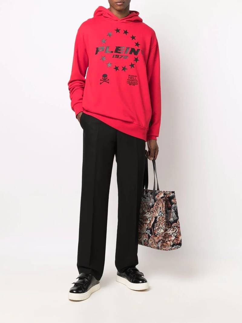 PHILIPP PLEIN logo-print pullover hoodie outlook