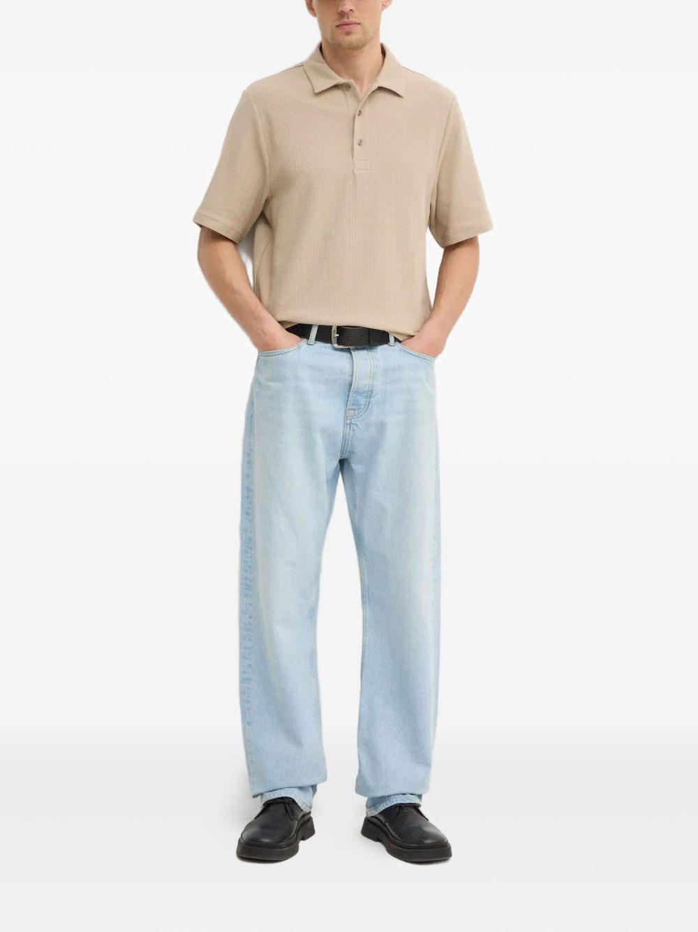 waffle-knit polo shirt - 2