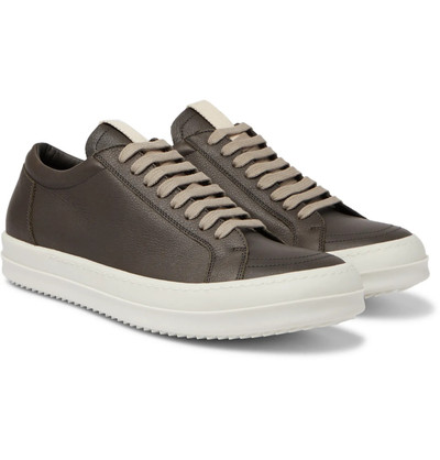 Rick Owens Clear Sole Grosgrain-Trimmed Leather Sneakers outlook