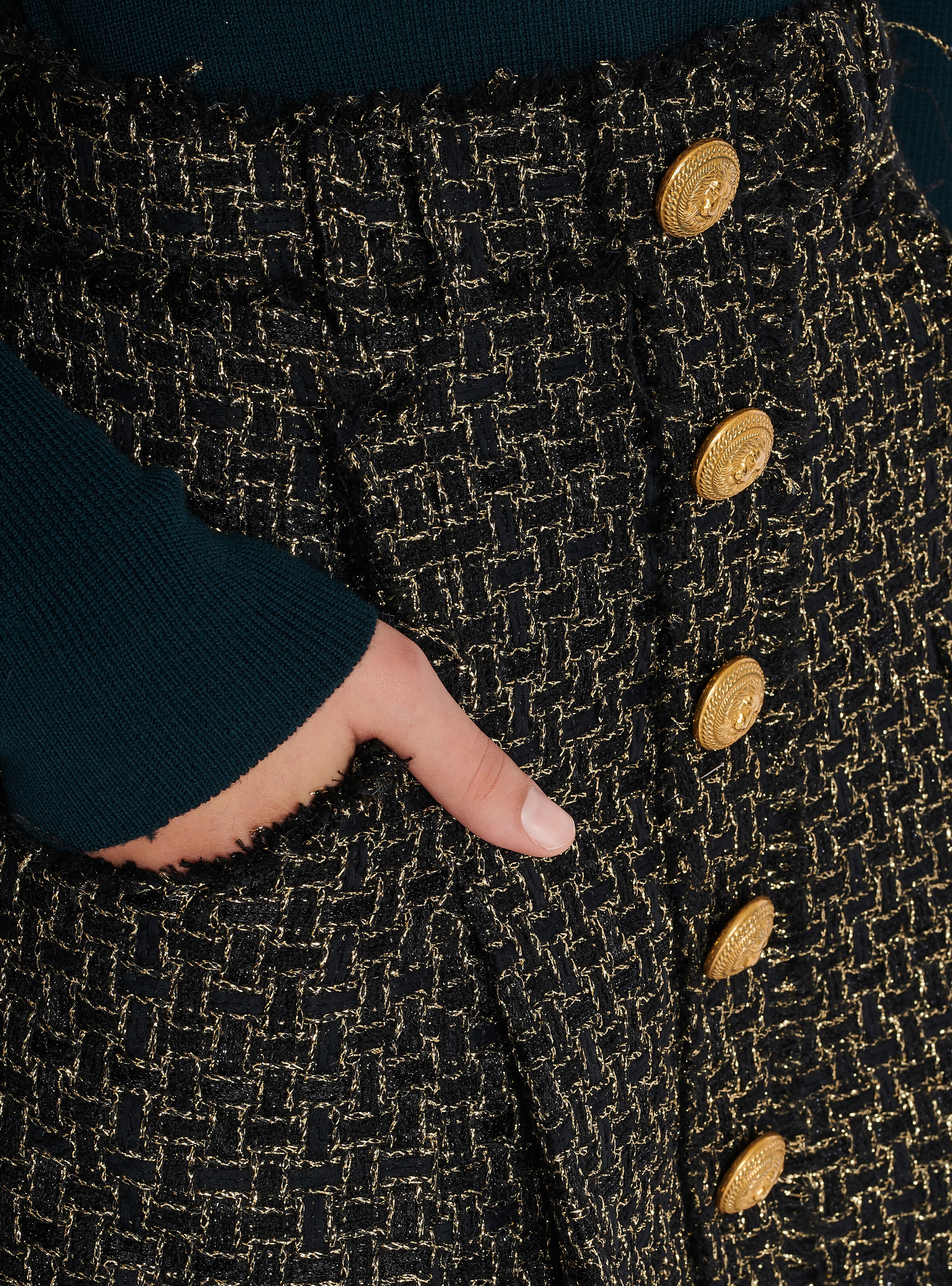 Lurex tweed pleated skirt - 7
