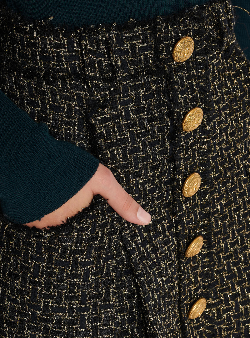 Lurex tweed pleated skirt 7