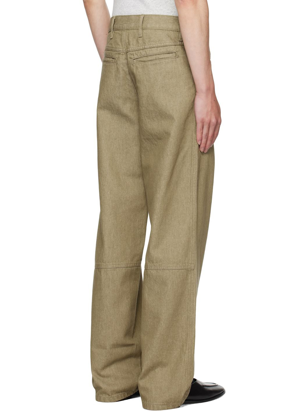 Taupe Paneled Jeans - 3