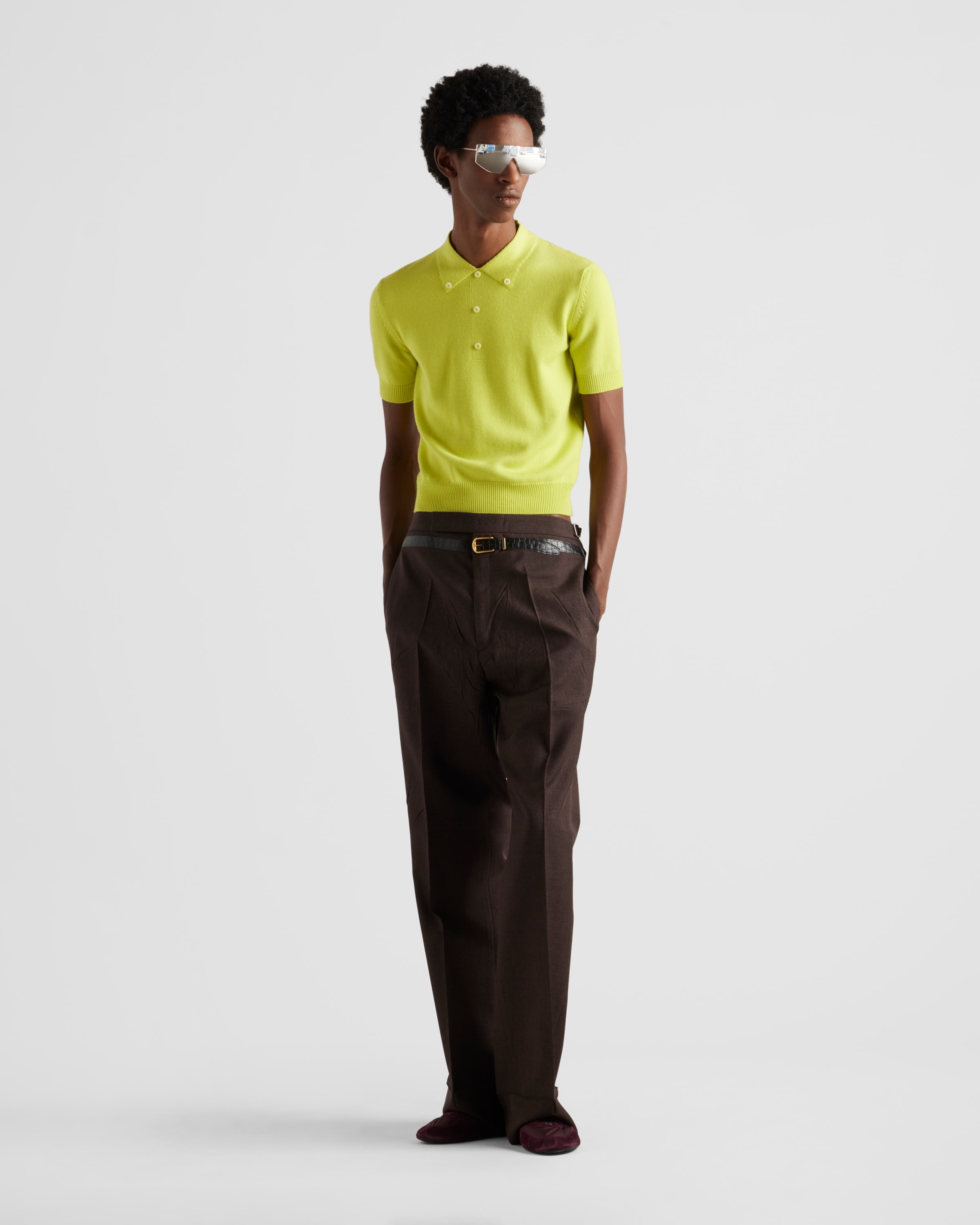 Short-sleeved wool polo shirt - 2