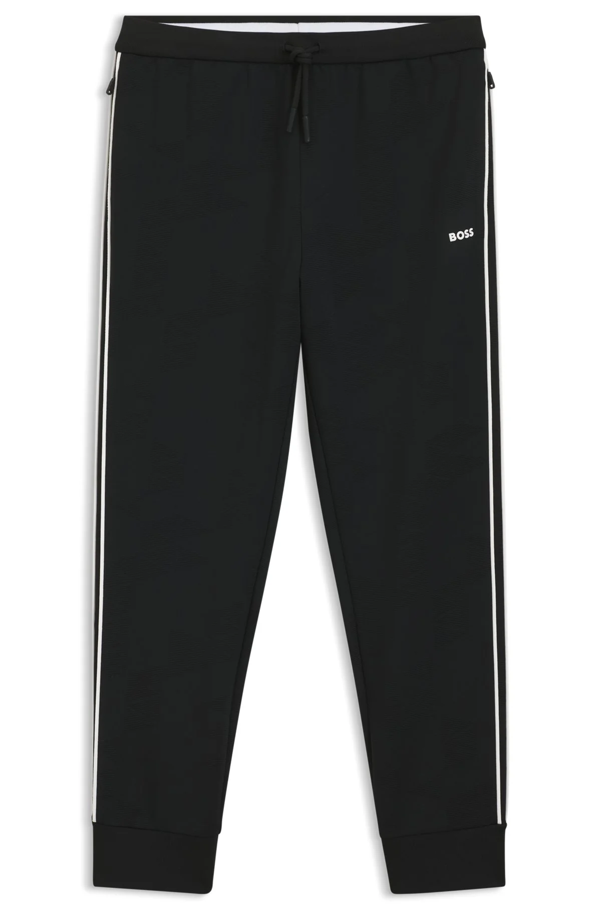 TRIANGLE-JACQUARD TRACK PANTS WITH RUBBERIZED LOGO - 1