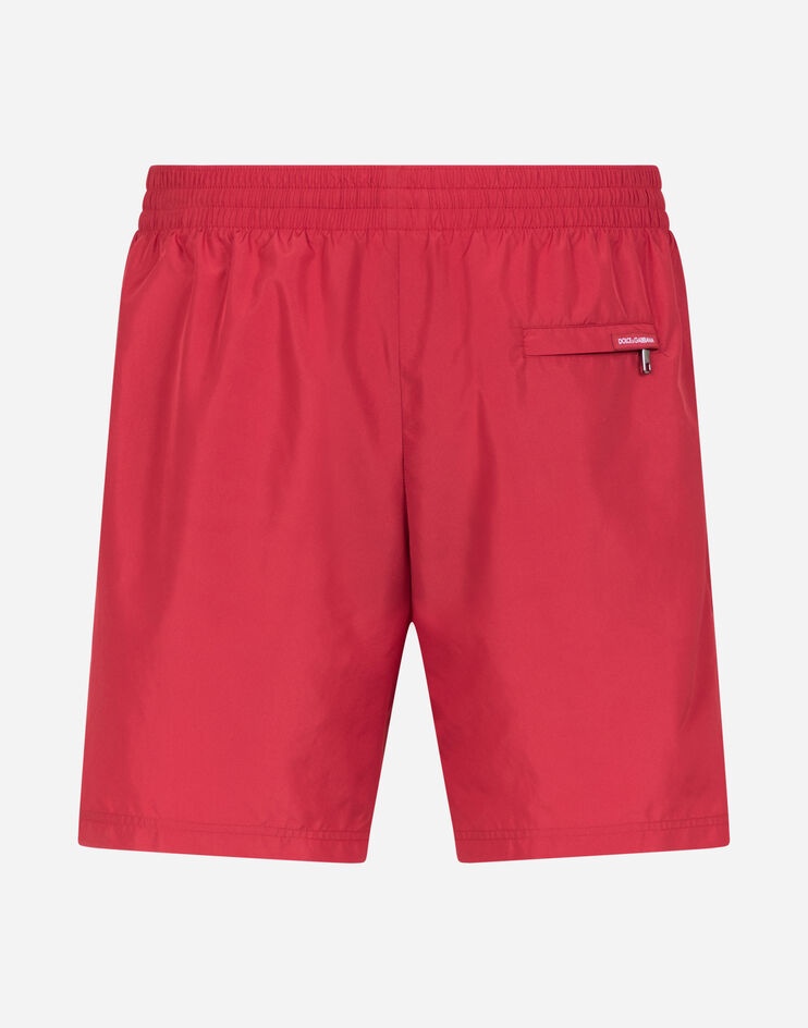 Mid-length swim trunks with branded side band - 2