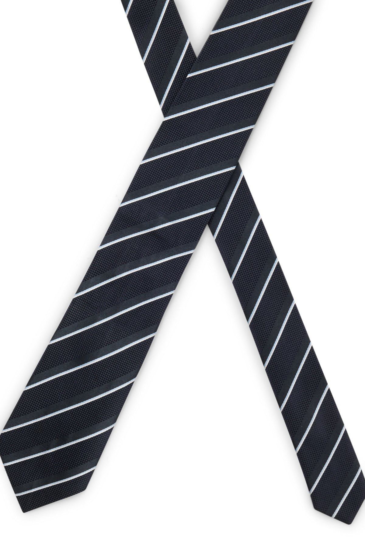 SILK TIE WITH DIAGONAL STRIPES - 4