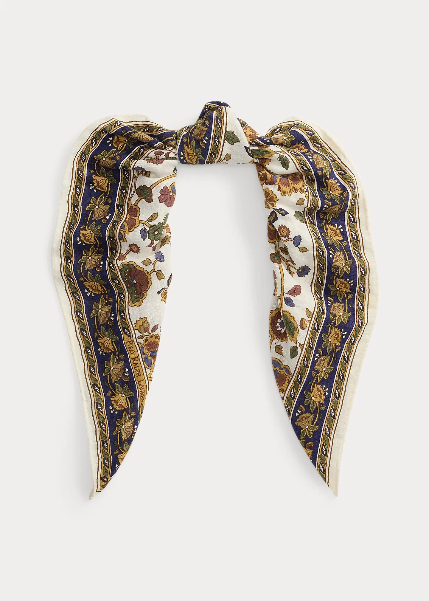Floral Wool-Linen Square Scarf - 1