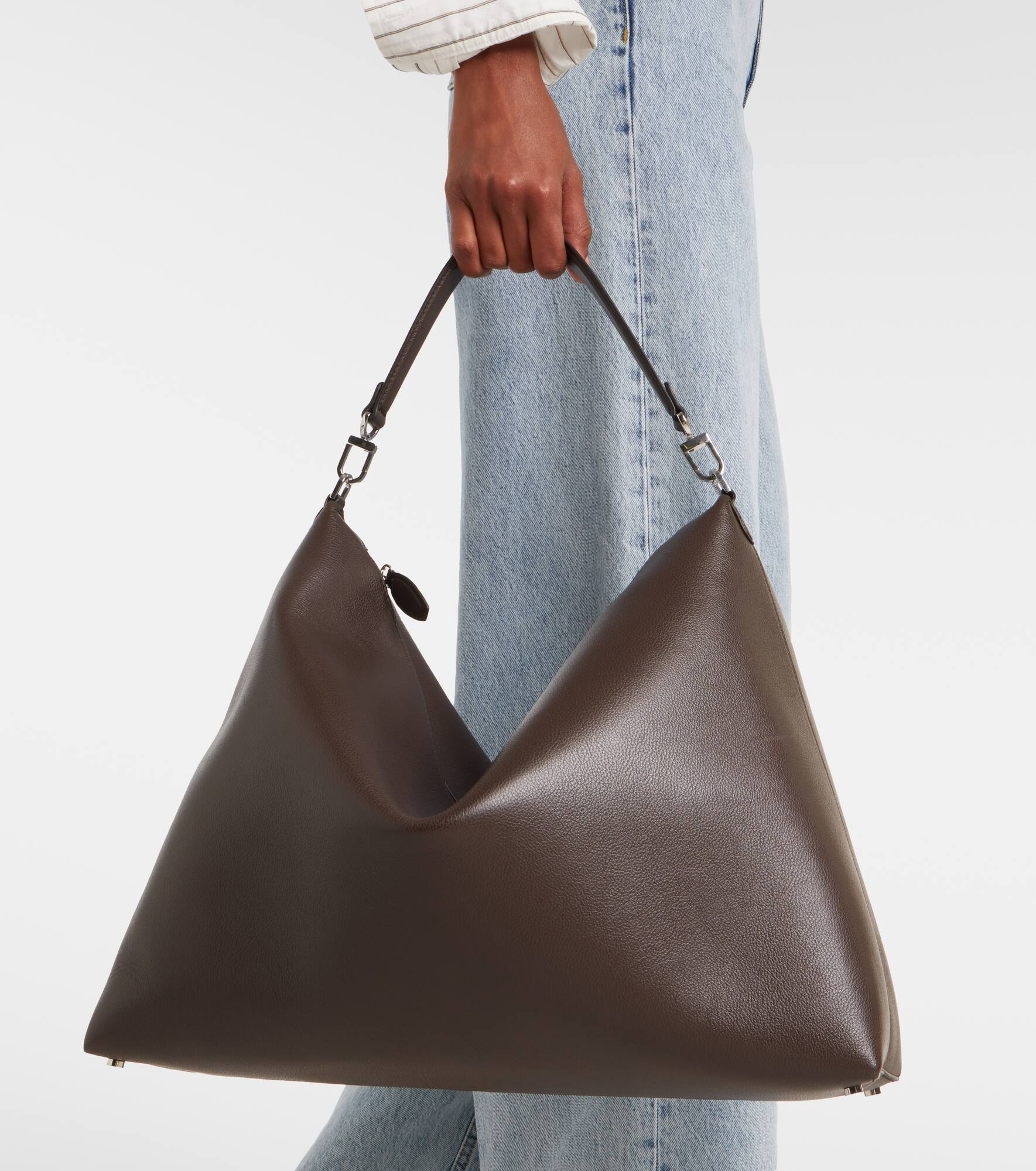 Bevel leather tote bag - 6