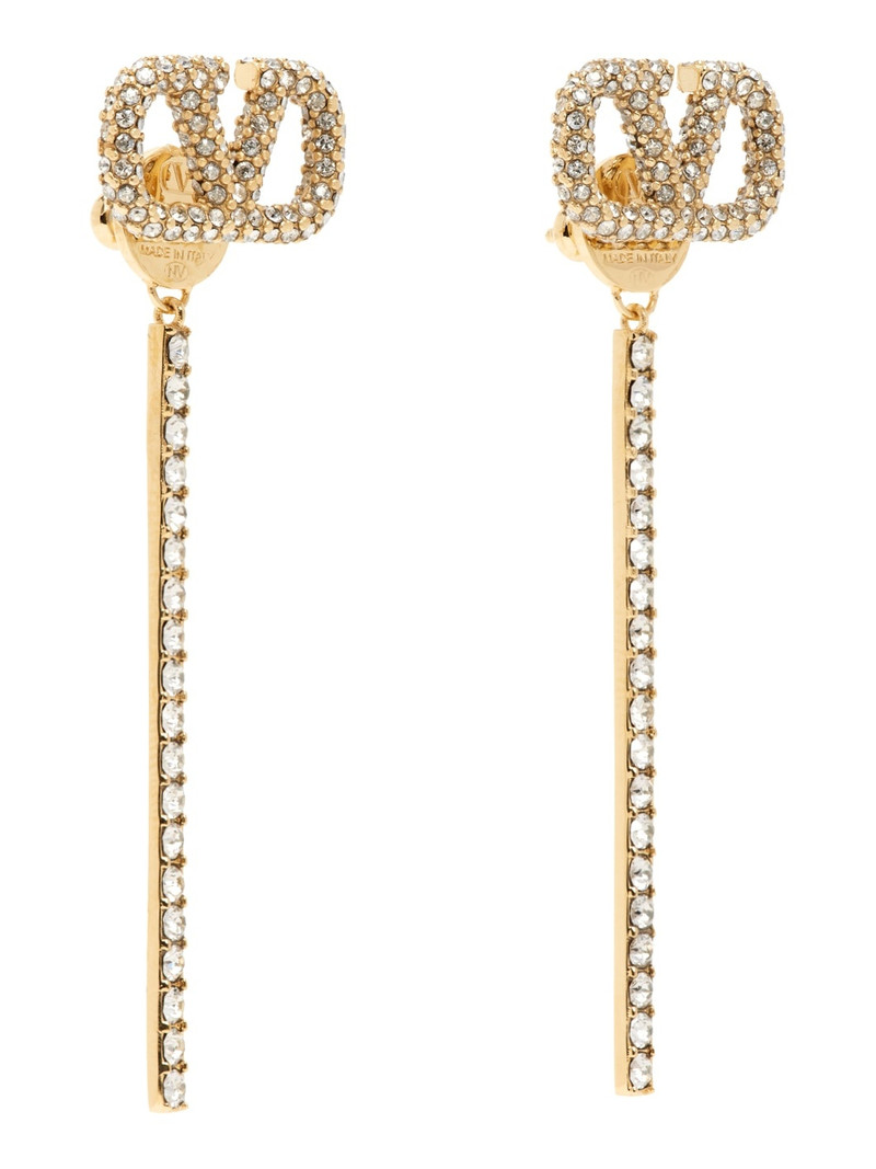 Valentino Gold Logo Earrings outlook
