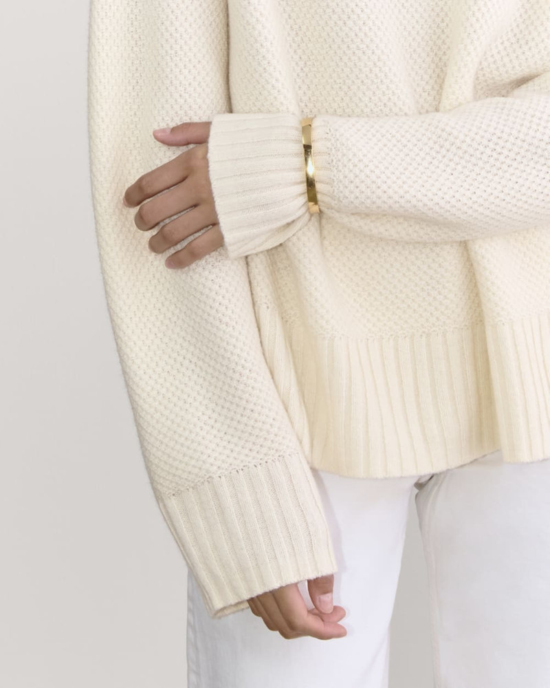 THE HONEYCOMB FUNNEL NECK IN WOOL CASHMERE 3