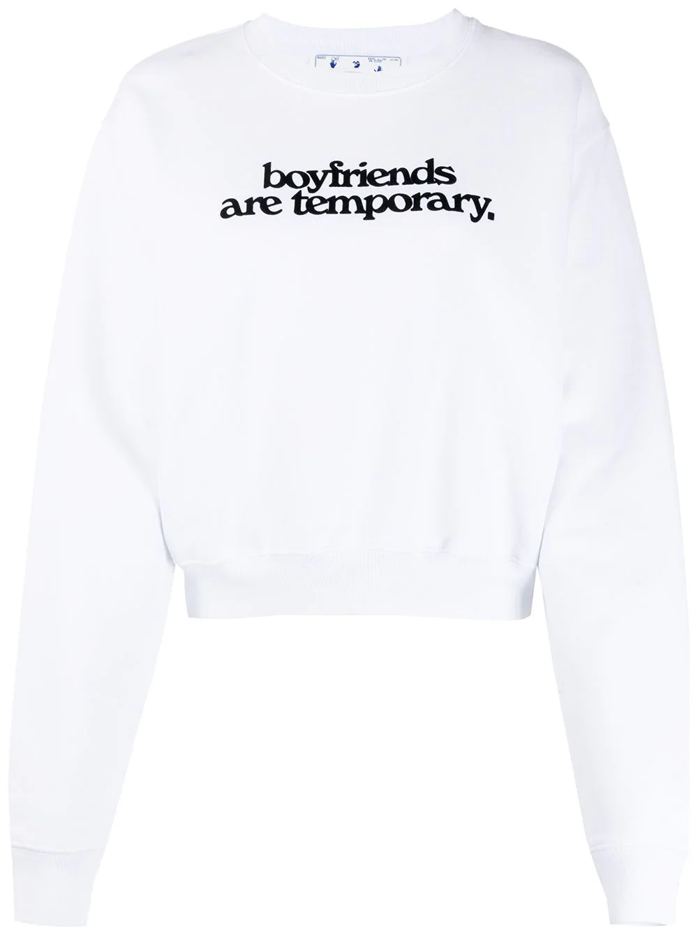 Boyfriends print cropped sweatshirt - 1