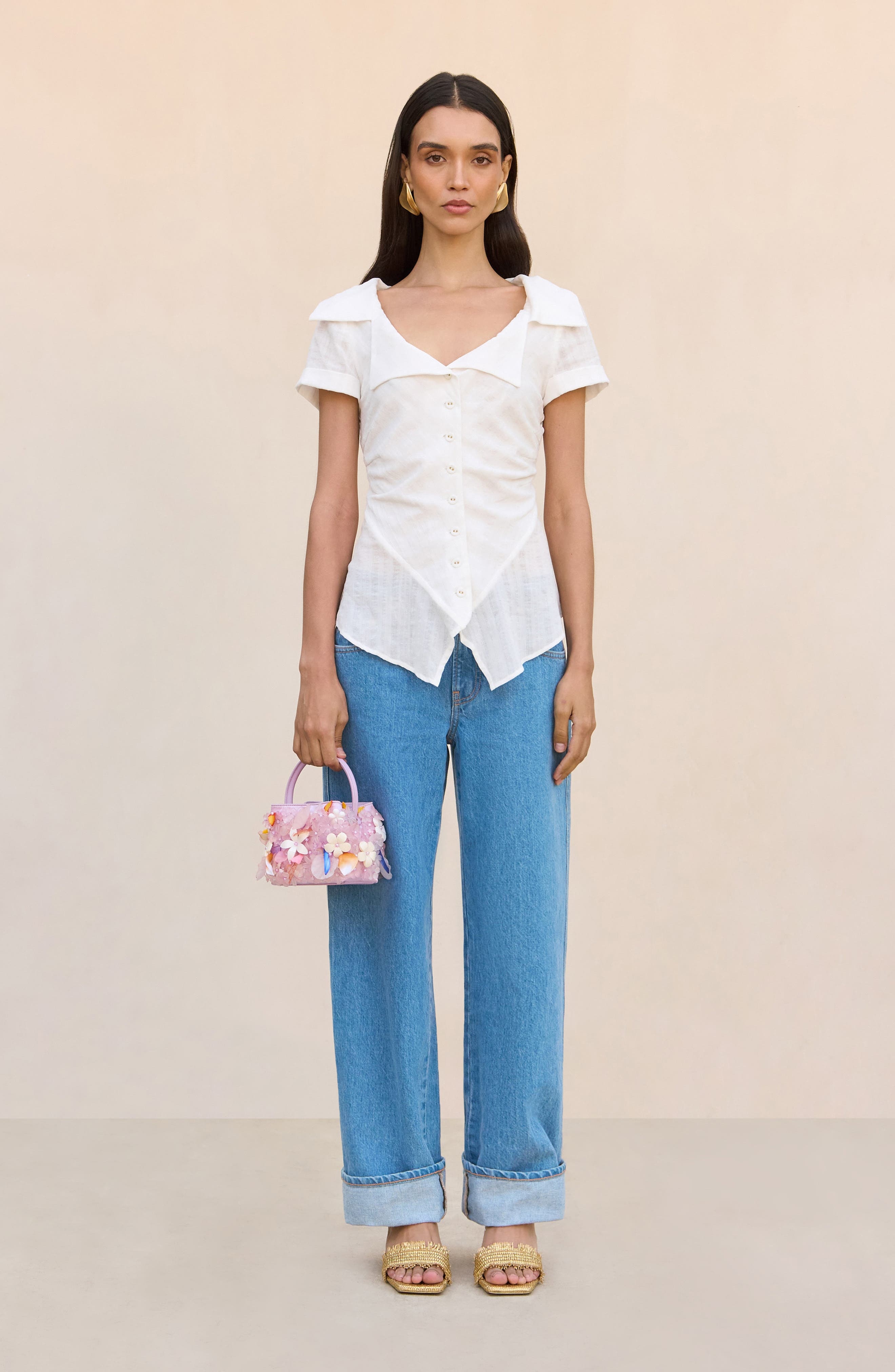 Cult Gaia Shallie Cotton Top in White at Nordstrom - 3