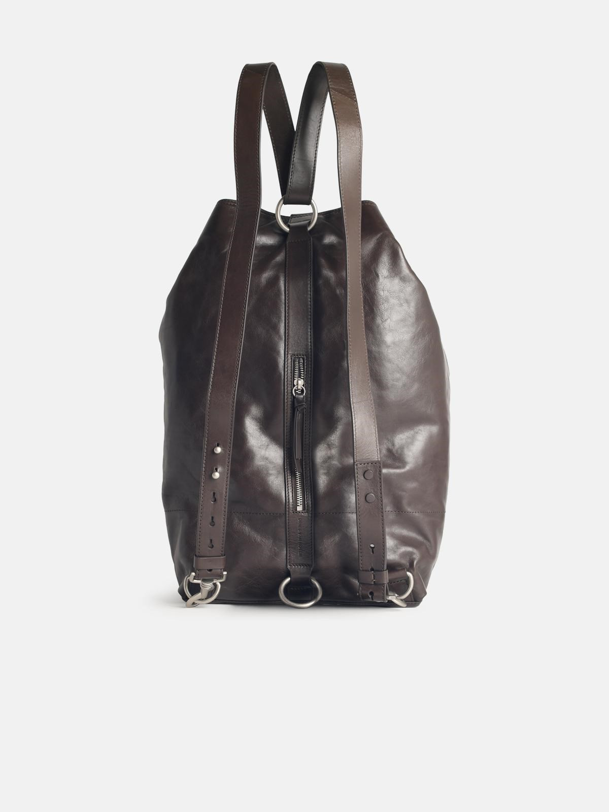 BROWN LEATHER BACKPACK - 3