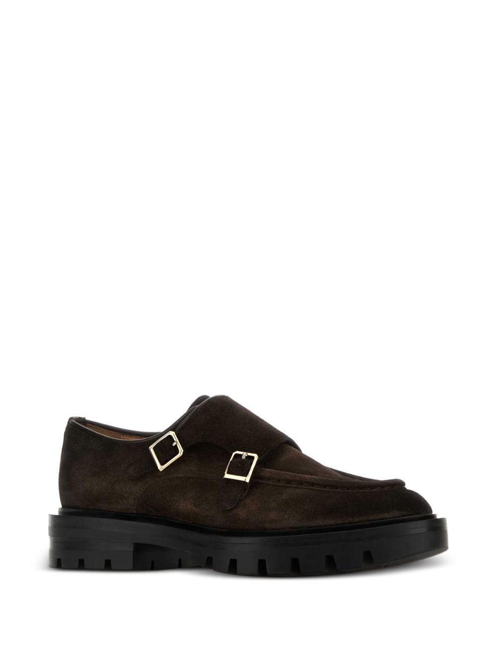 double-buckle suede monk shoes - 2
