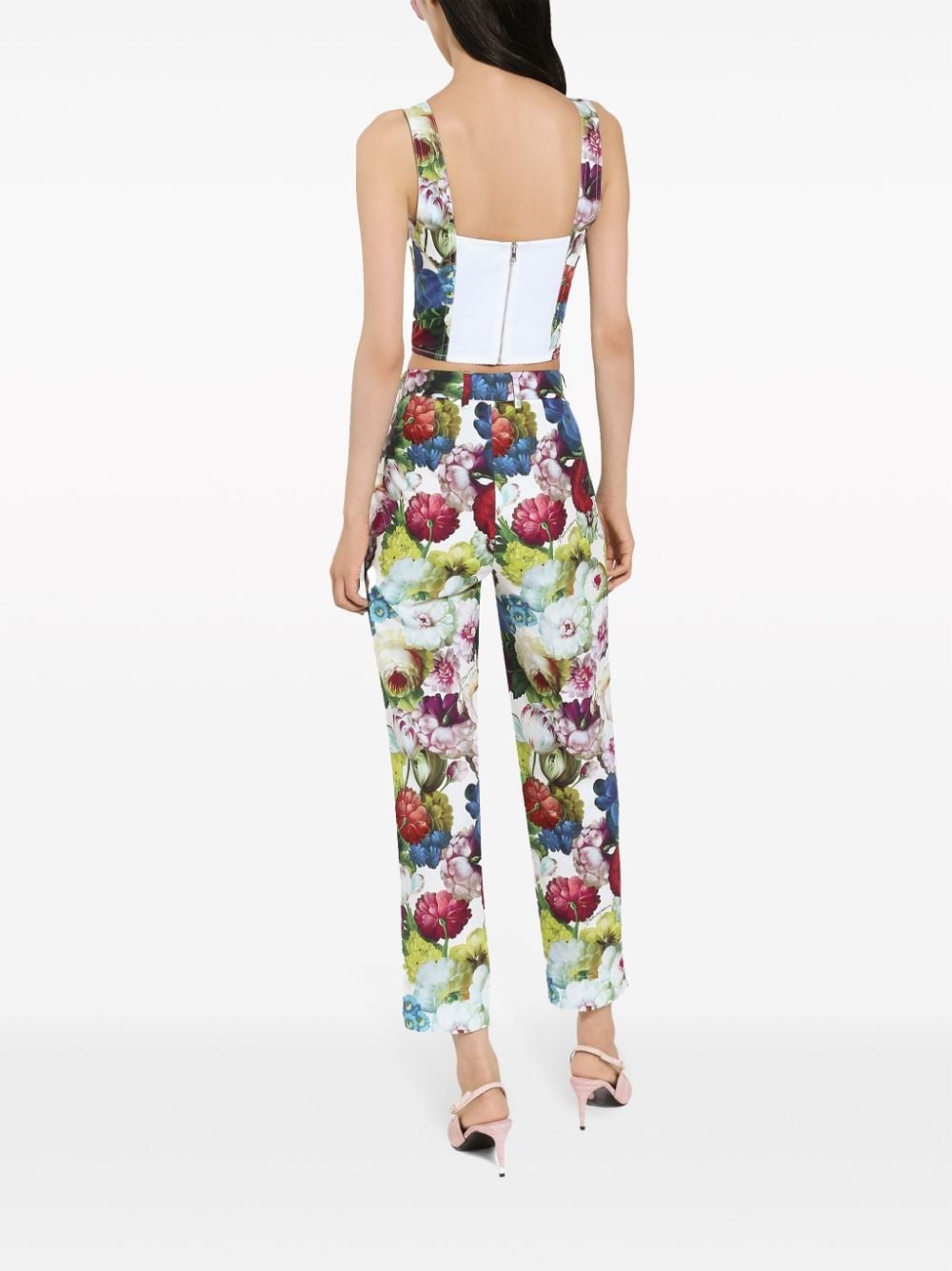 floral-print cropped trousers - 4