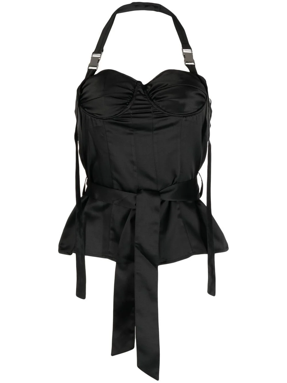 bustier-detail halterneck top - 1