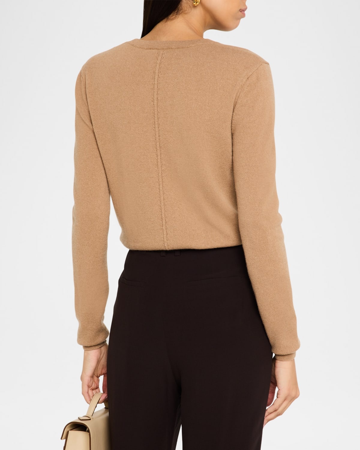 Seamed Crewneck Cashmere Sweater - 3