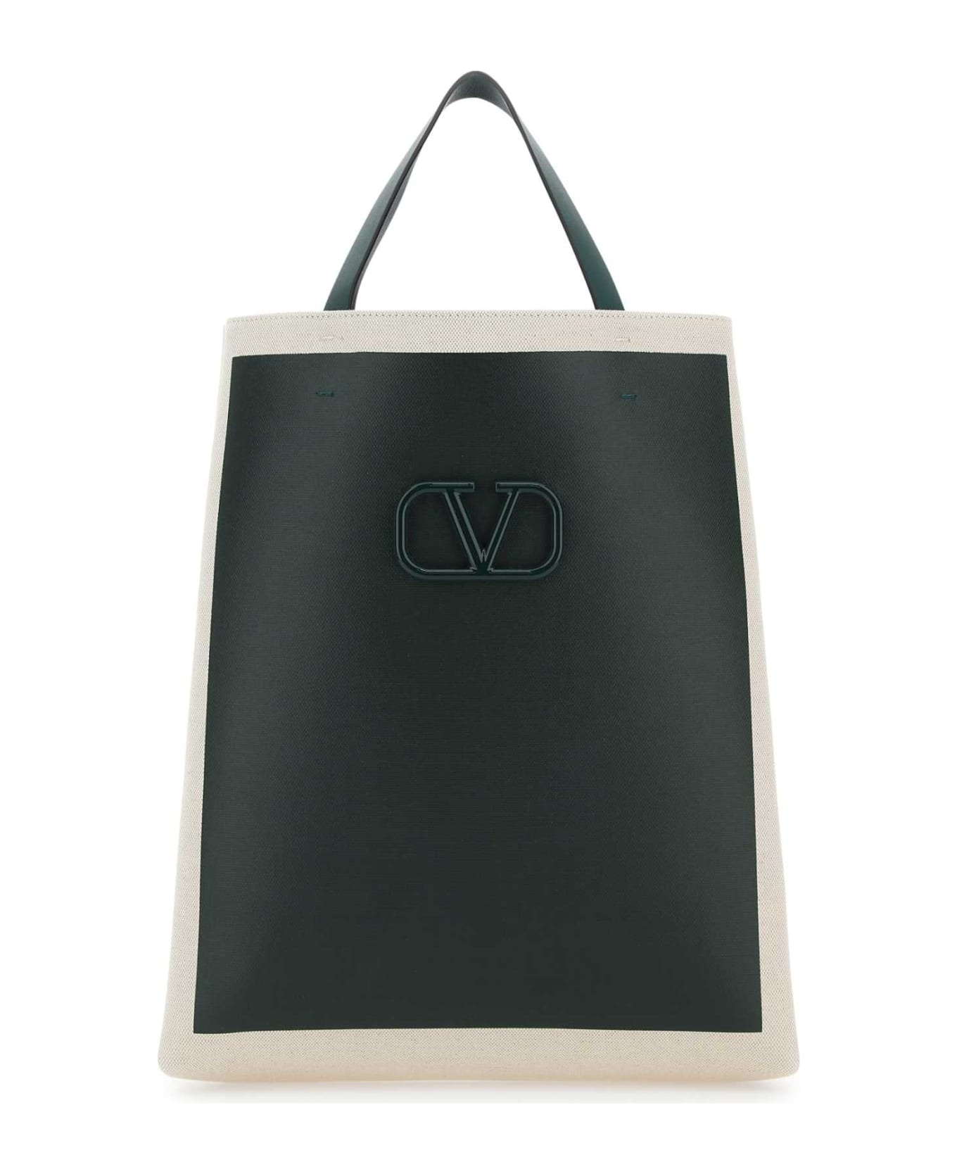 Valentino Two-tone Canvas Vlogo Signature Shopping Bag