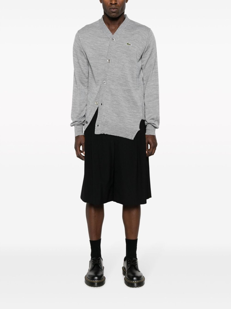 Comme Des Garçons x Lacoste asymmetric wool cardigan outlook