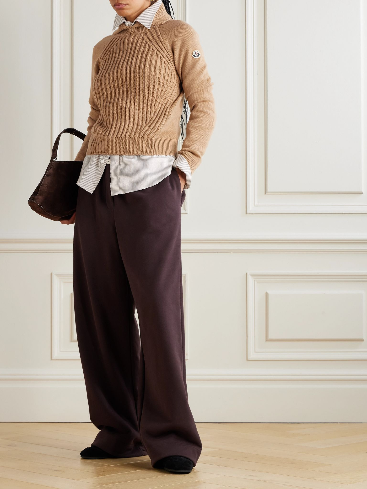 Ribbed wool and cashmere-blend polo sweater Camel - 2
