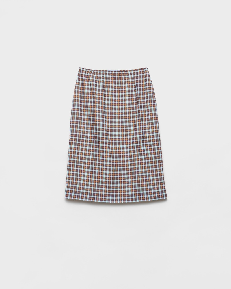 Checked stretch georgette skirt 1