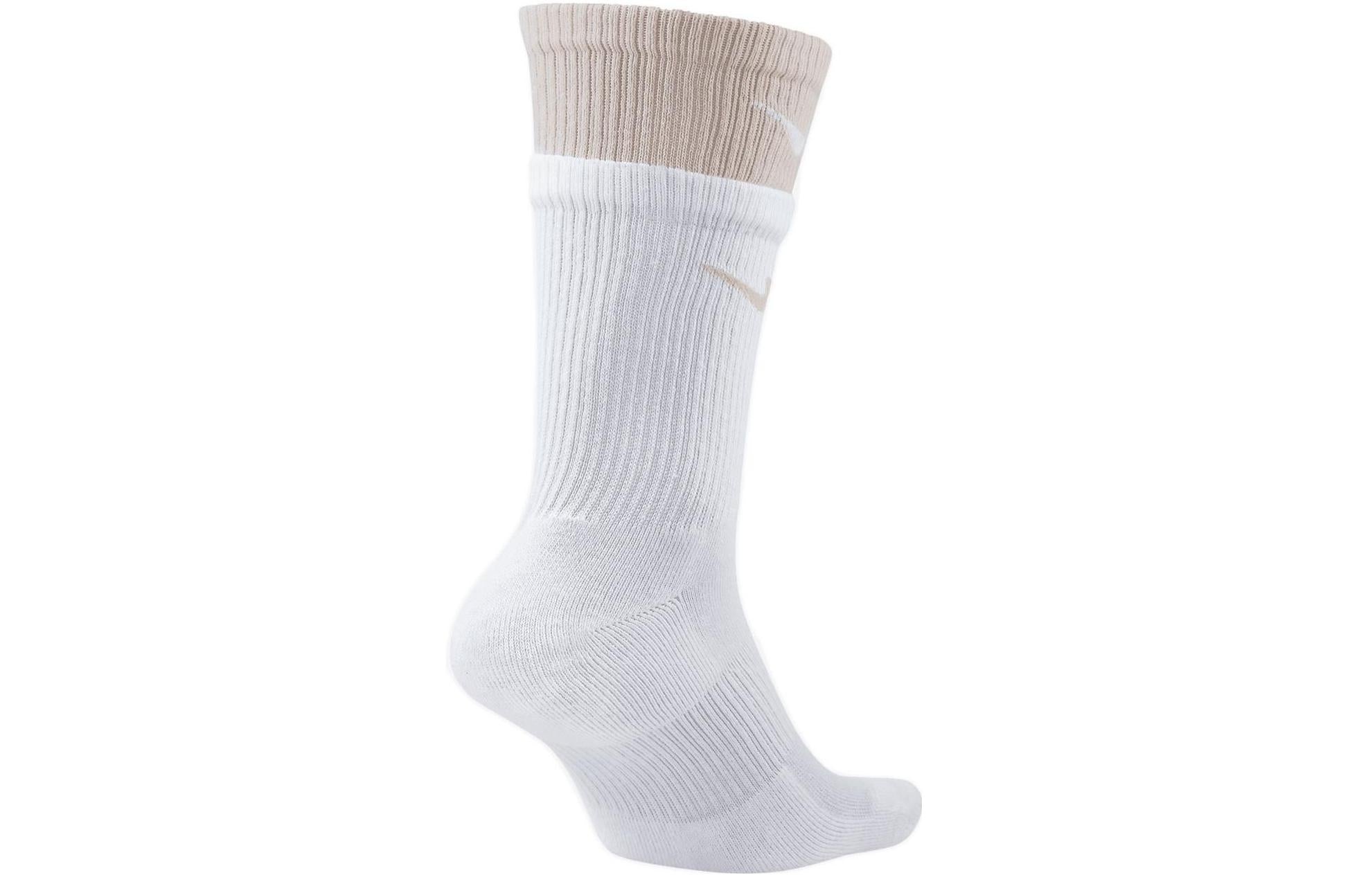 Nike Everyday Plus Cushioned Double Layer Splicing Training Sports Socks Unisex 2 Pairs Pink White D - 3