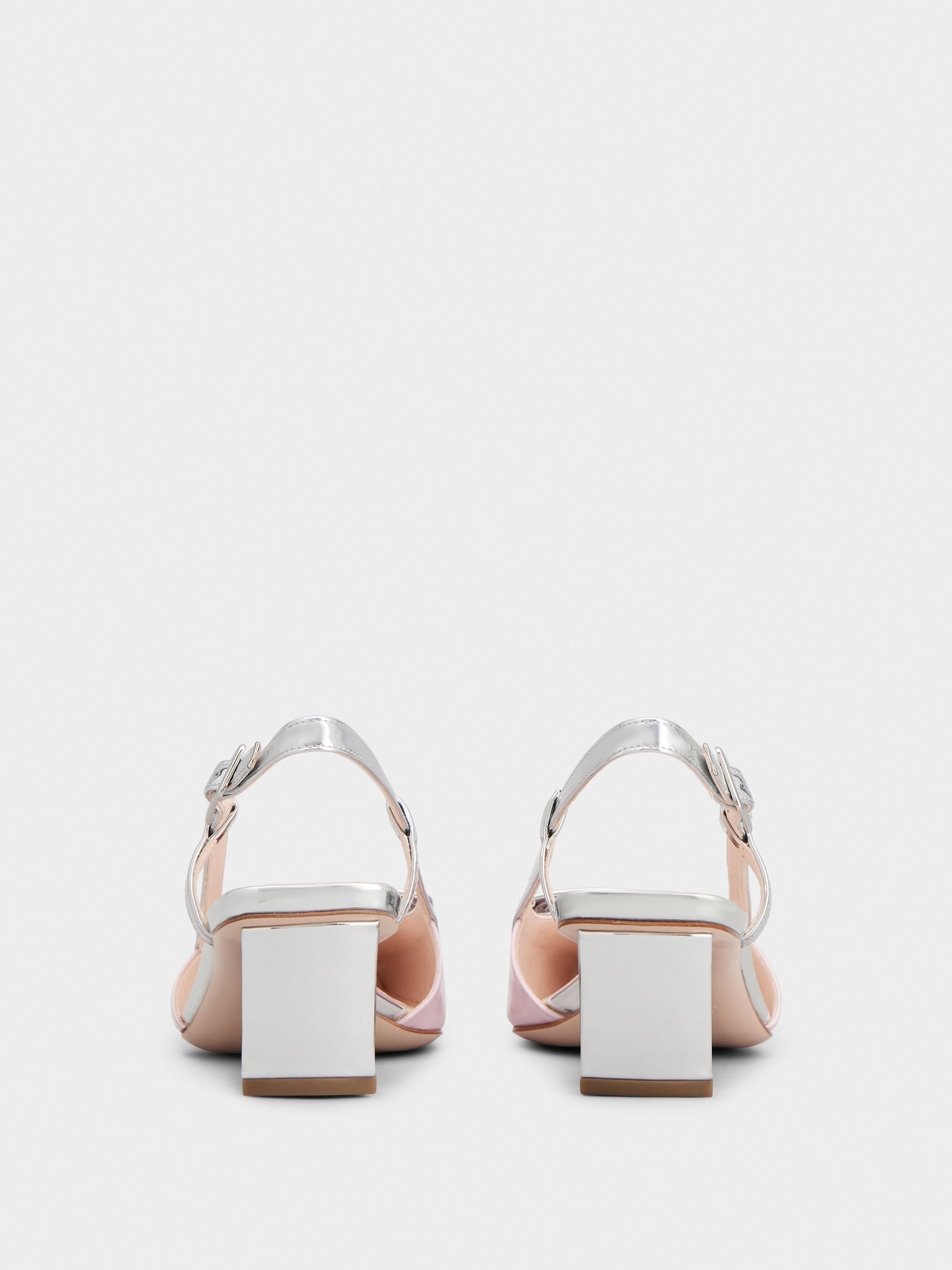 Belle Vivier Metal Buckle Slingback Pumps in Patent Leather - 5
