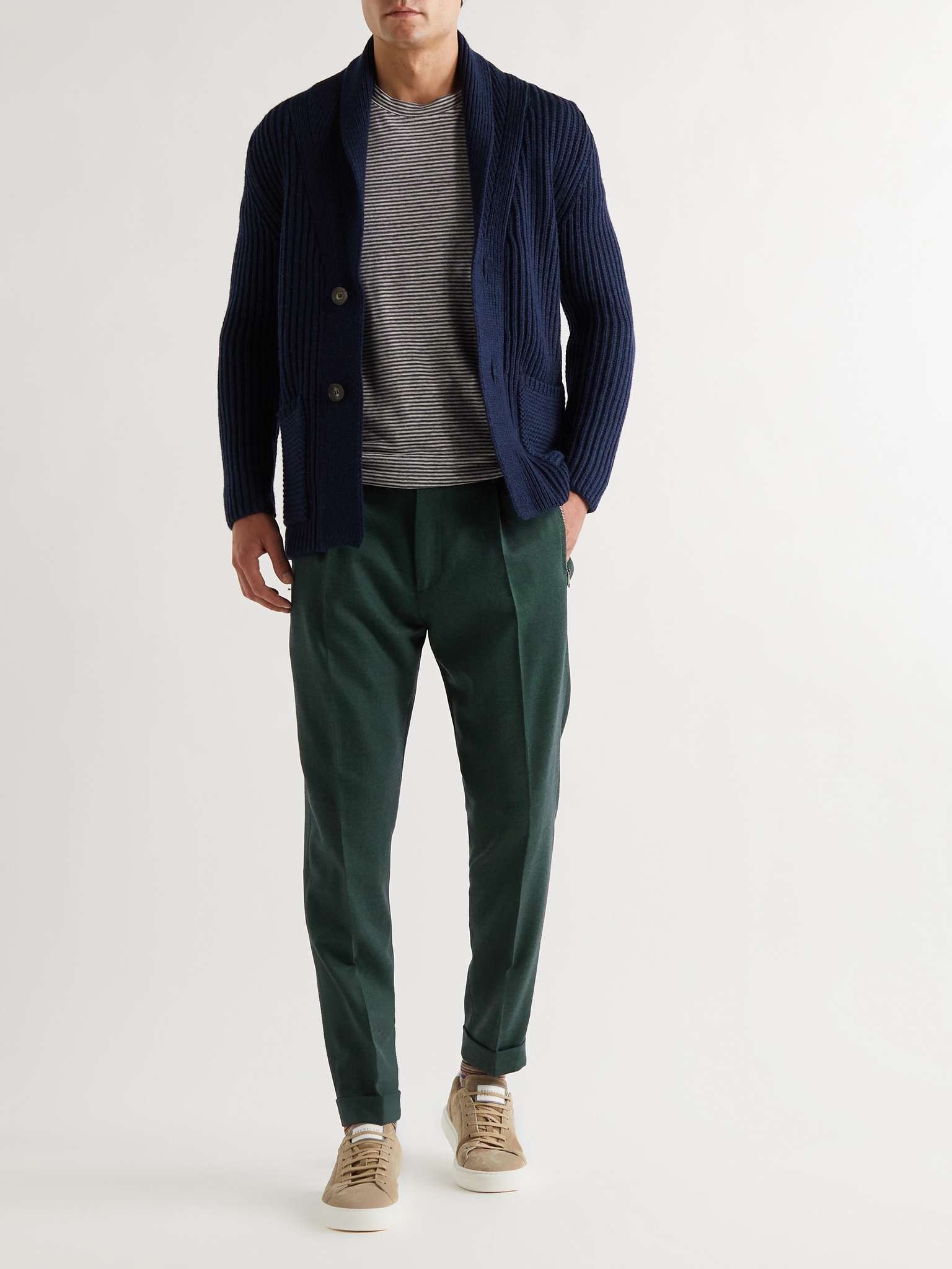 Tapered Wool-Blend Twill Trousers - 2