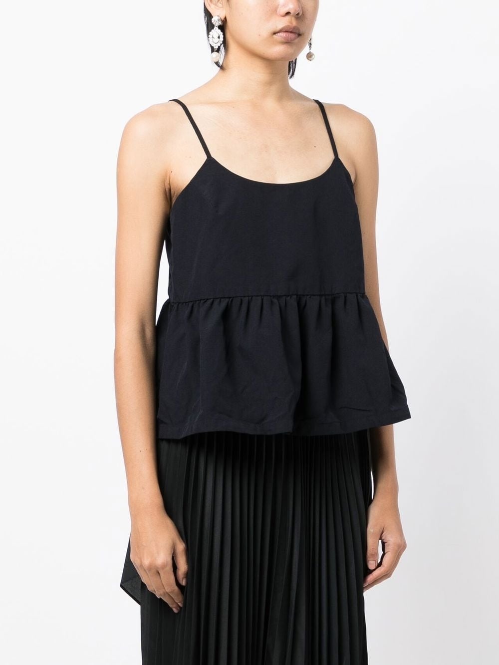 peplum-waist sleeveless top - 3