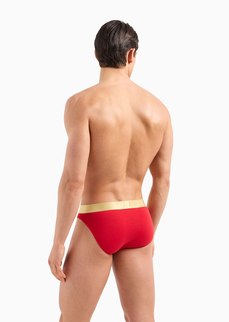 Shiny logo elasticated-waist briefs 3