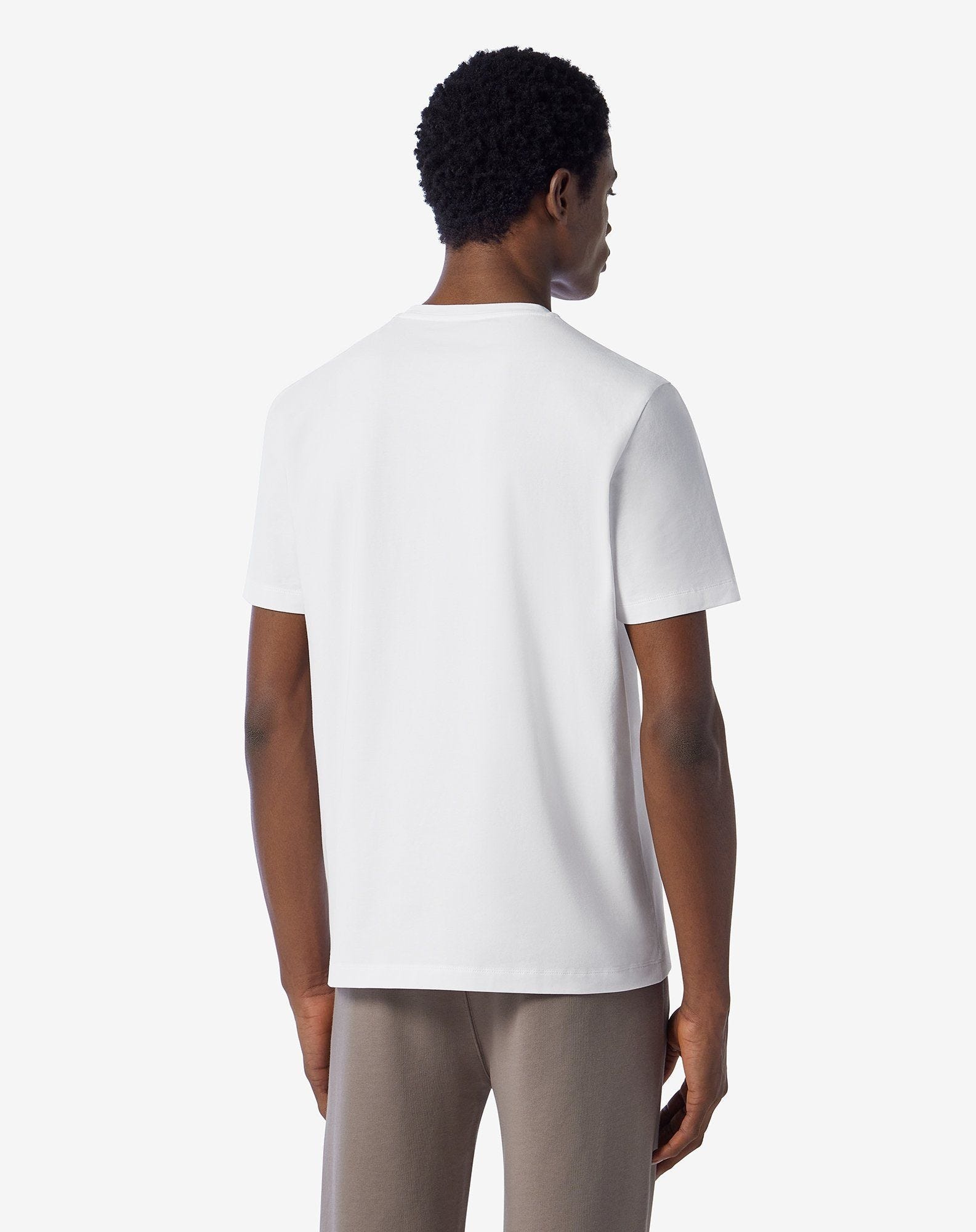 White crew neck stretch cotton jersey t-shirt - 3