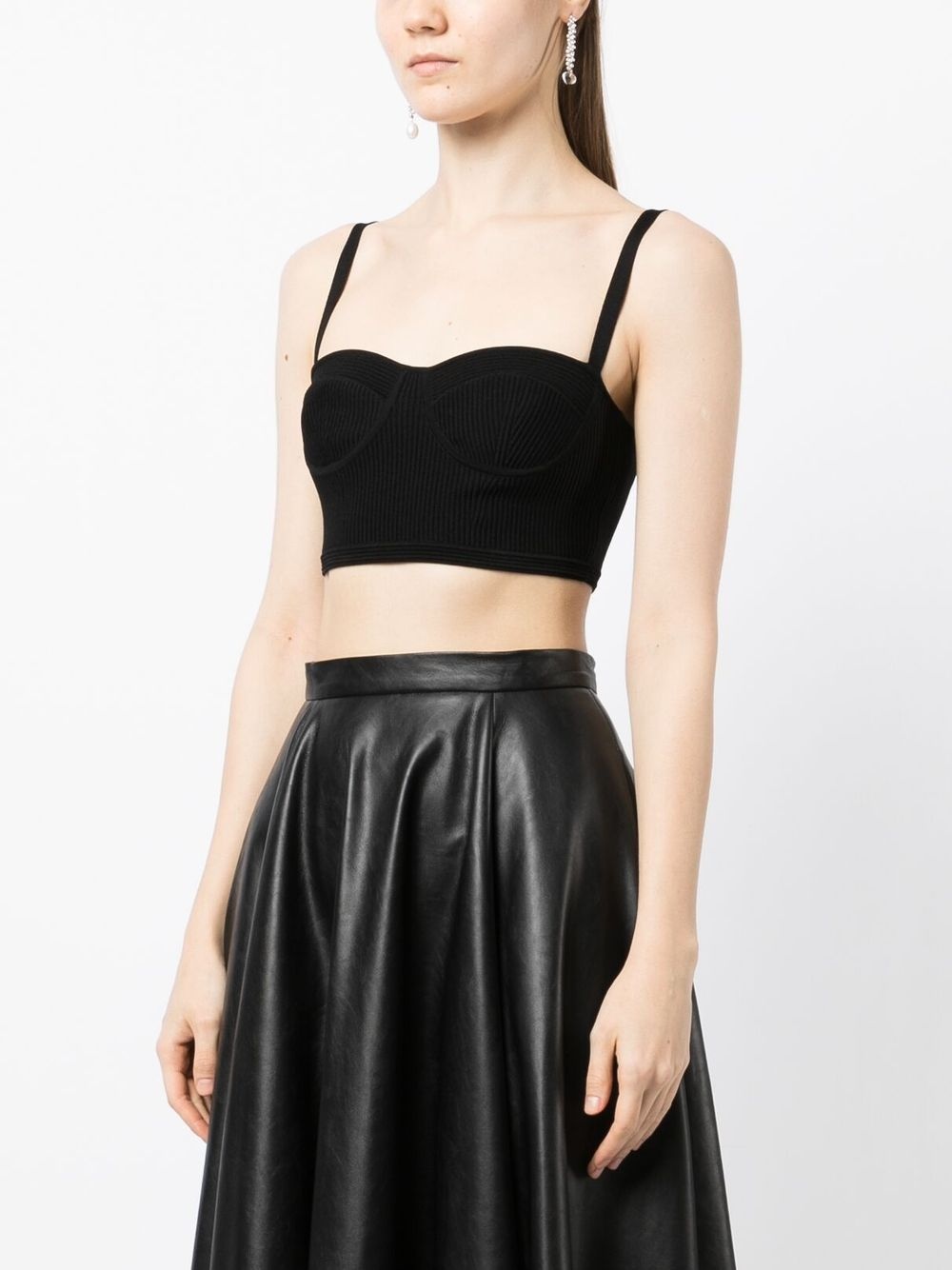 ribbed-knit bra top - 3