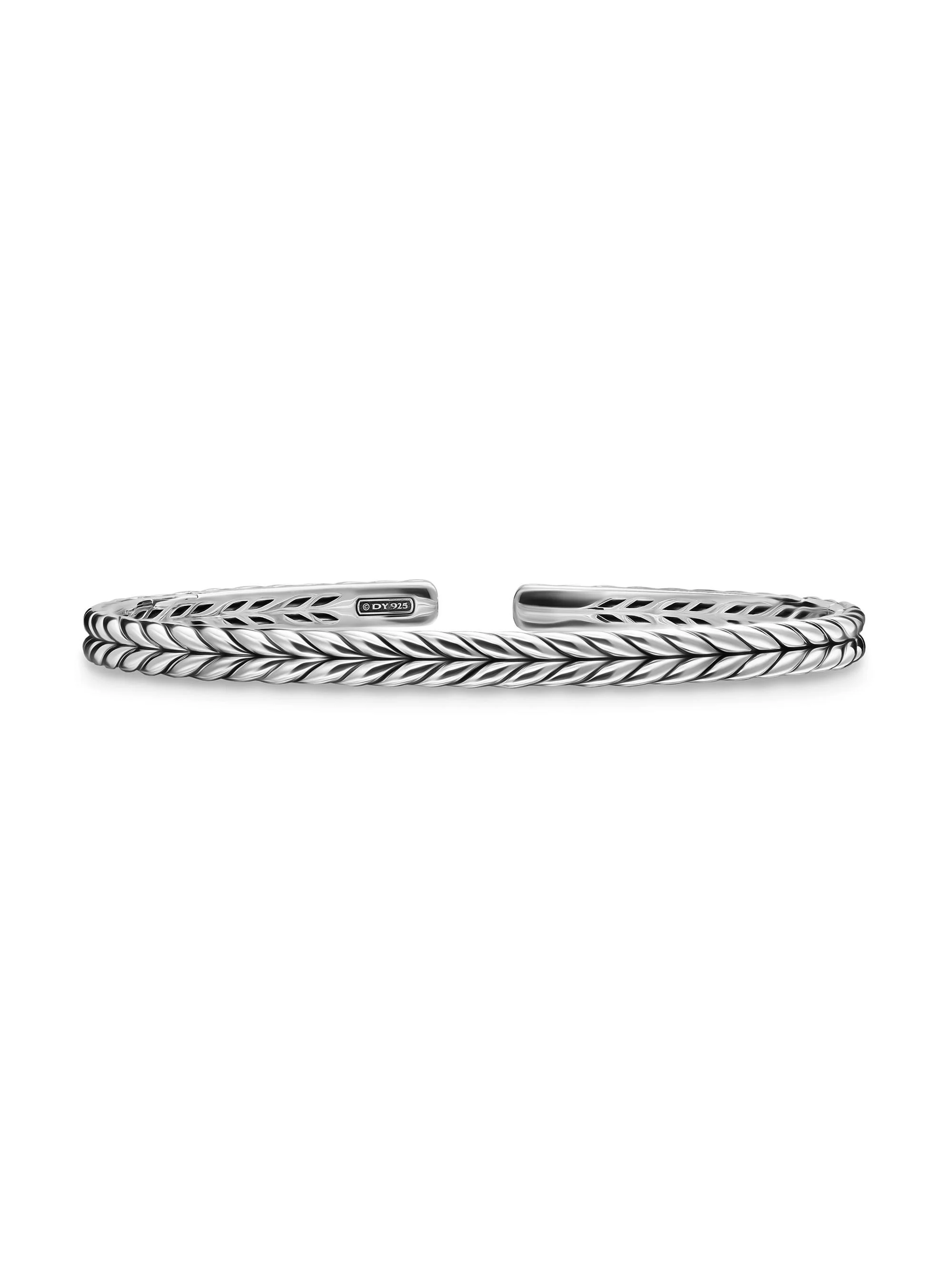 Men's Chevron Flex Bracelet in Sterling Silver, 5.2MM - Silver - 1