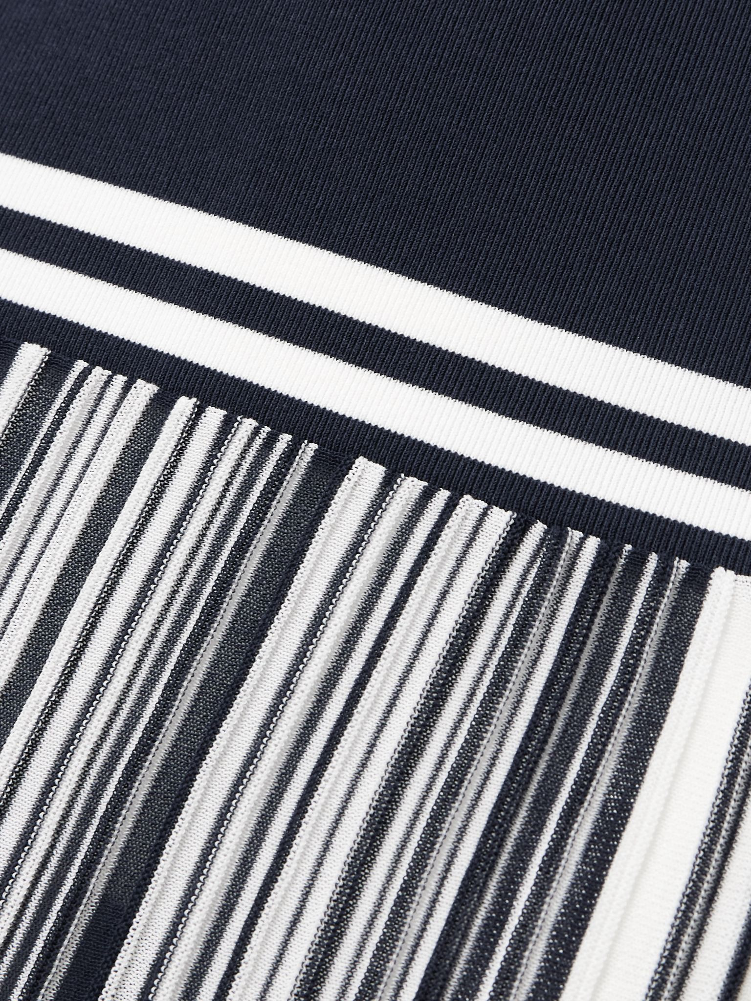 Citara striped knitted cotton-blend maxi skirt Blue - 4