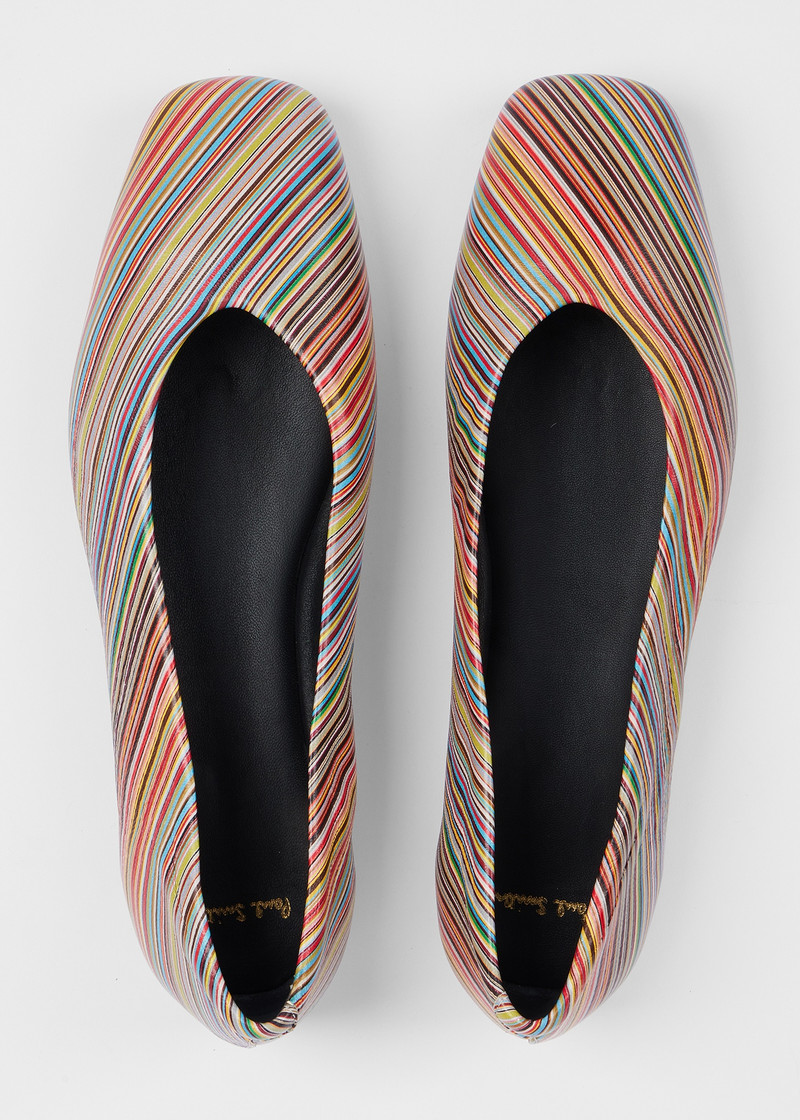Women's Signature Stripe Leather 'Topanga' Ballet Flats 5