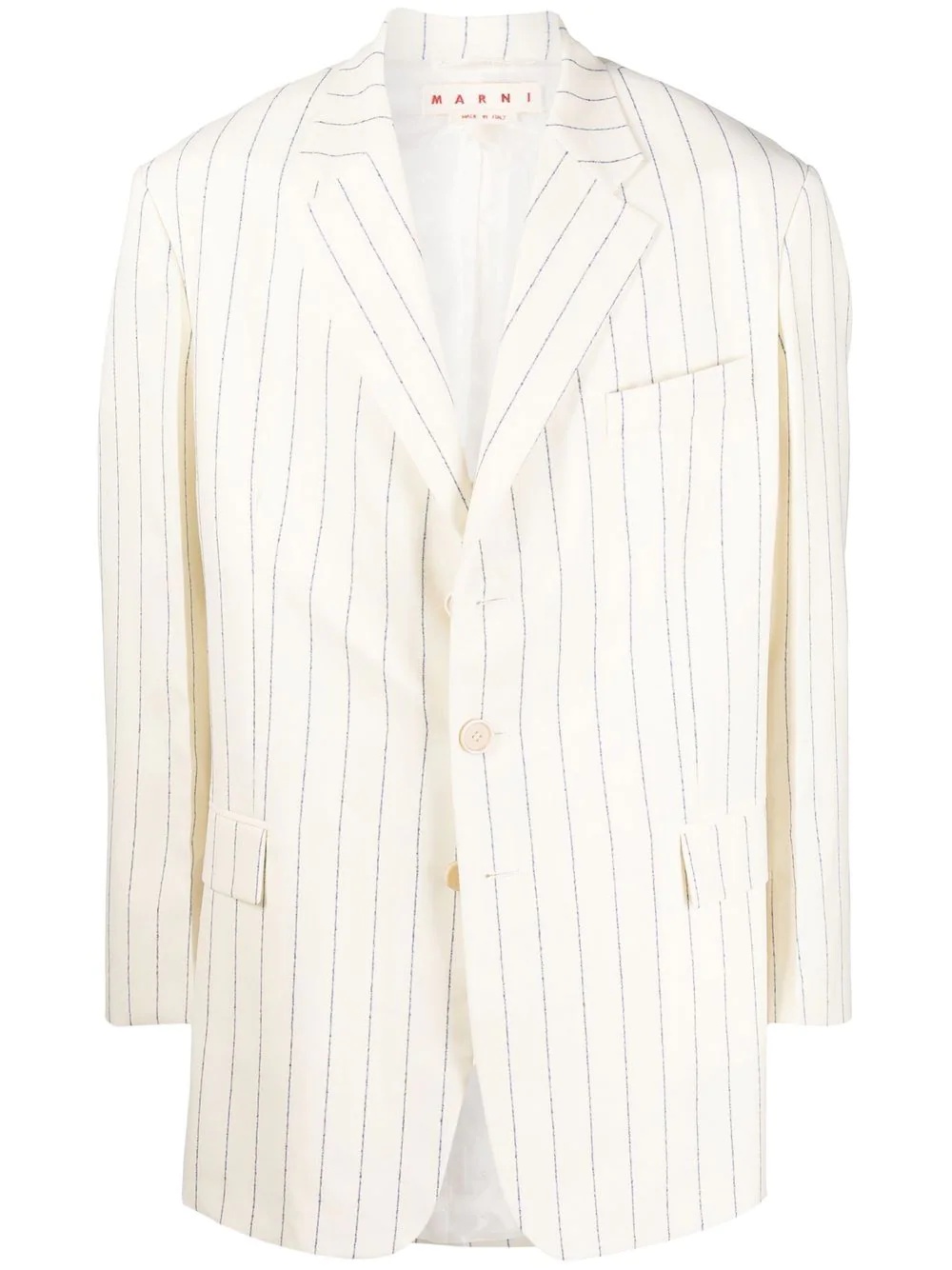 virgin wool striped blazer - 1