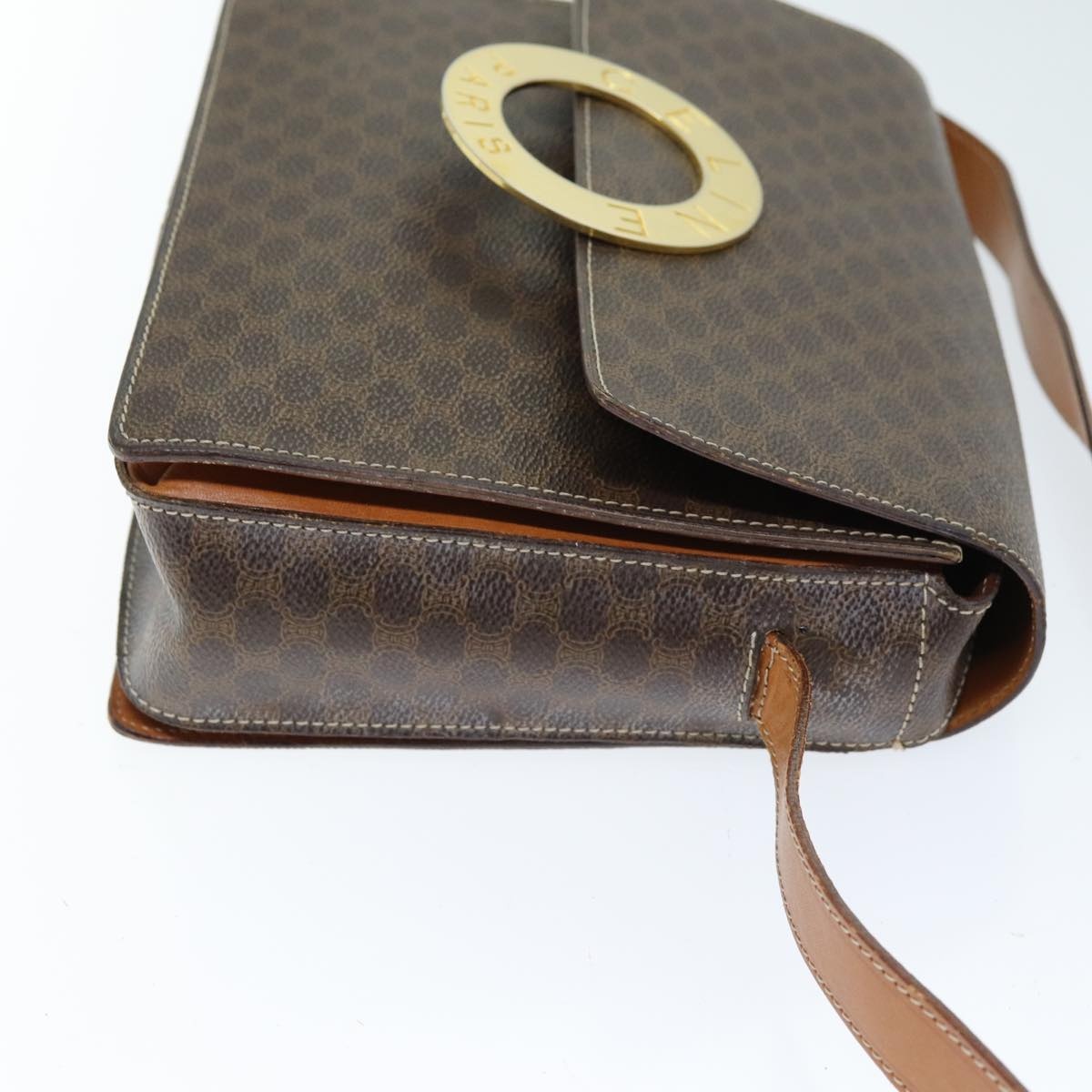 CELINE Macadam Canvas Shoulder Bag Pvc Brown - 4
