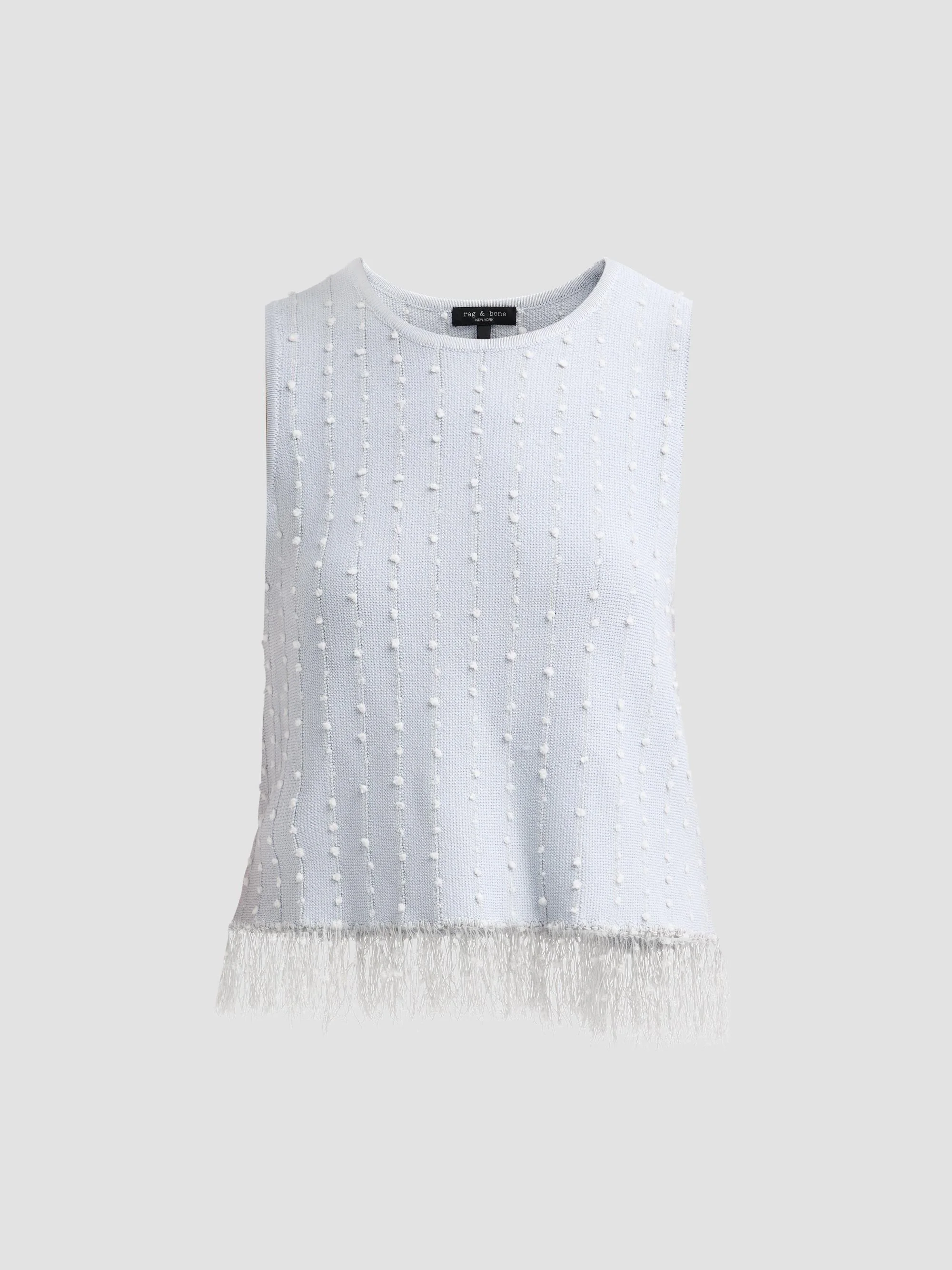 Women's James Crochet Fringe Tank - Light Blue - 1