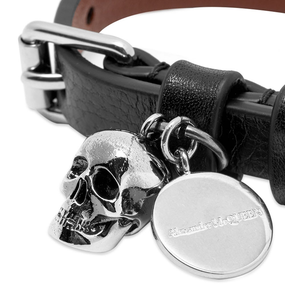 Alexander McQueen Stud Single Wrap Skull Bracelet - 2