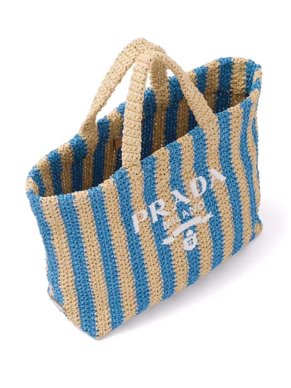 logo-embroidered straw tote bag - 3