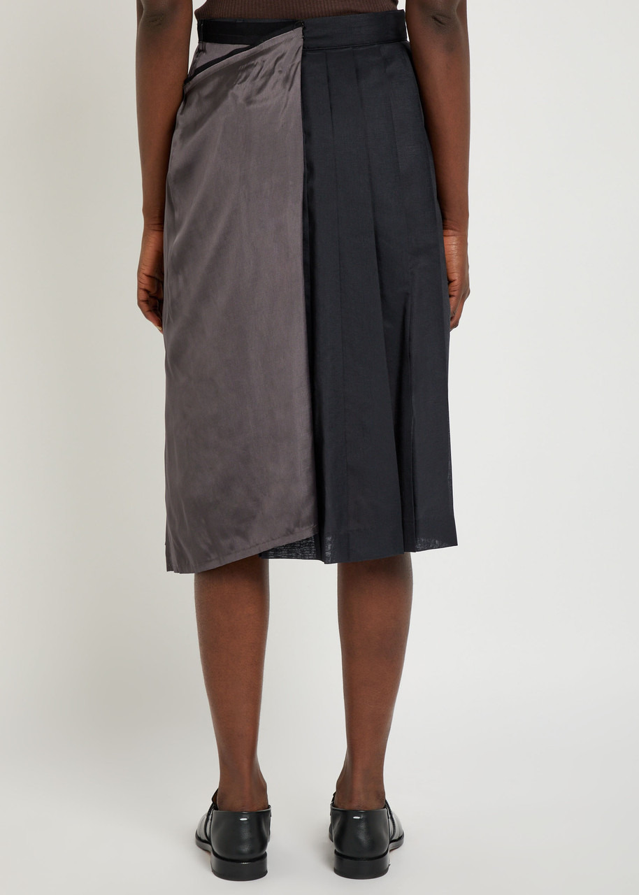 Maison Margiela Panelled Satin Midi Skirt - 3