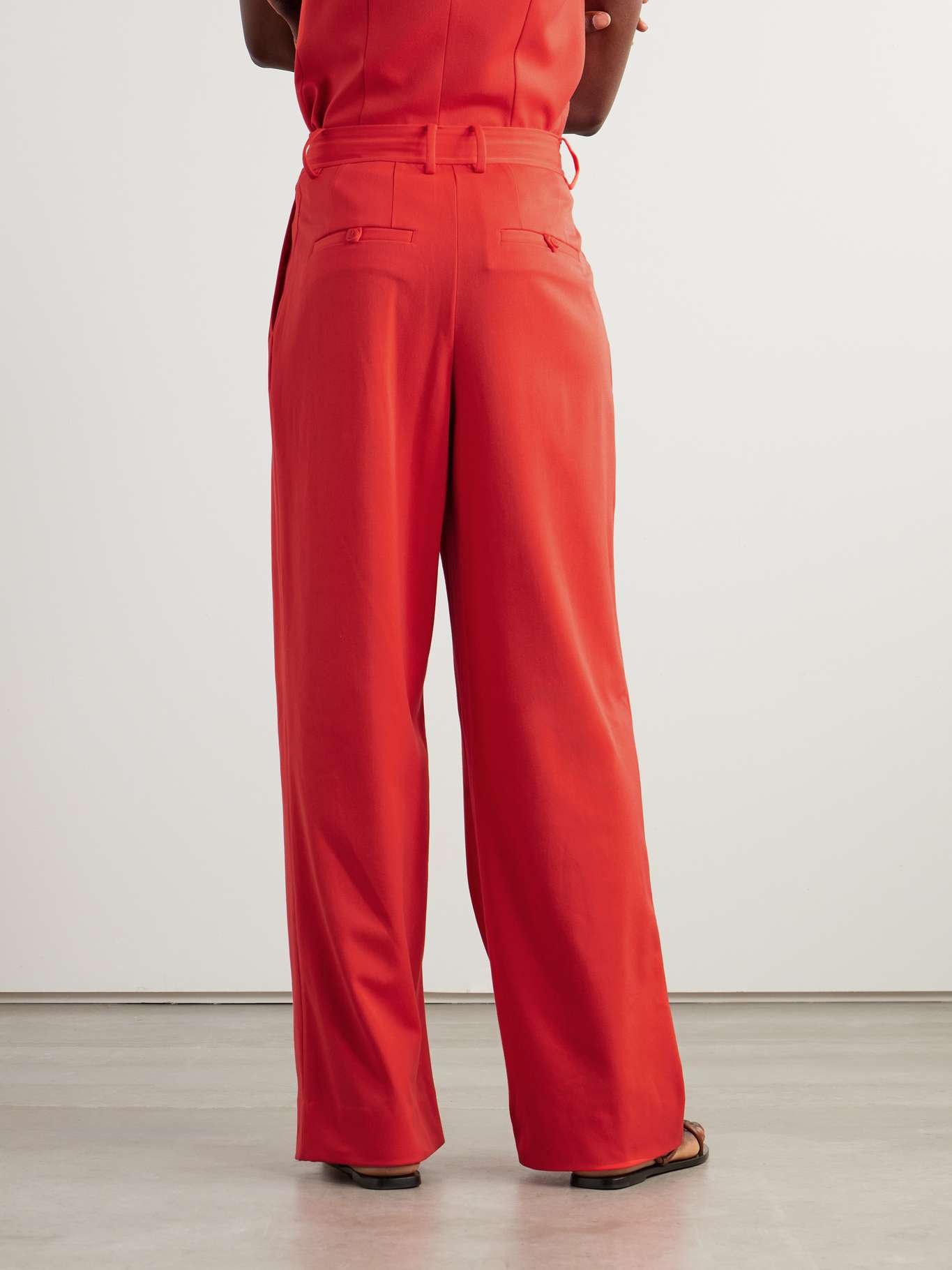 Luisa pleated twill wide-leg pants - 3