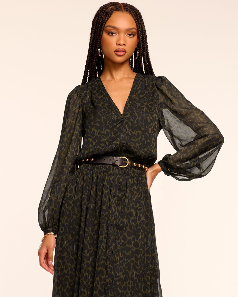 RAMY BROOK Teresa V-Neck Long Sleeve Maxi Dress outlook
